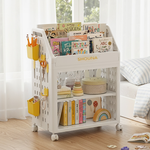 【AOTTO】洞洞板兒童雙層附輪書本收納架(AS-604), , large