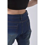 (L) jeans丹寧牛仔質感藍色長褲二手衣, , large