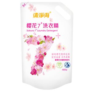 清淨海櫻花7+洗衣精補充包-1800g