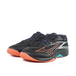 Mizuno Thunder Blade 男女 排球鞋 寬楦 室內運動 穩定 包覆 黑 橘 [V1GA237006], , large