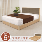 【Homelike】 喜家居雙人加大6尺床台組-原木色(2531), , large