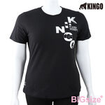 KINGO-大尺碼-女款 圓領T恤-黑-514118, , large