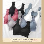 V-neck lace bra, , large