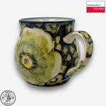 【SOLO Vintage】Cerraf Polish Pottery 350ml Mug Plain Words of Green Flowers Series Made in Poland, , large