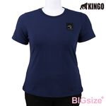 KINGO-大尺碼-女款 圓領T恤-丈青-414131, , large
