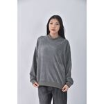 (XL) 質感條紋灰色長袖上衣二手衣, , large
