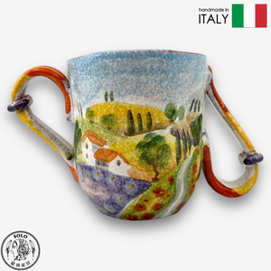 【SOLO Vintage】Modigliani Italian Pottery 350ml Mug Water Cup Coffee Cup Evening Aurora Series Handmade Made in Italy