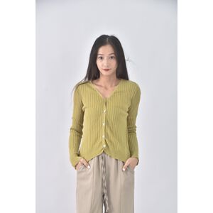 (M) 質感V領綠色外套二手衣