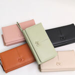 Ribboné 柔霧翻蓋零錢長夾-奶茶色  女夾 人氣女用皮夾 情人節禮物, , large