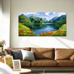 【御畫房】天池 國家一級畫師手繪油畫60×120cm(VF-128), , large