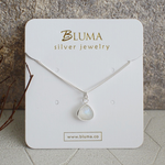 【BLUMA銀飾】純粹月光石原礦純銀項鍊 天然水晶 水滴 招桃花 愛情之石 女生禮物, , large