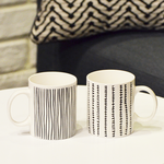 2-Piece Ceramic Mug Set with Line Pattern, , large