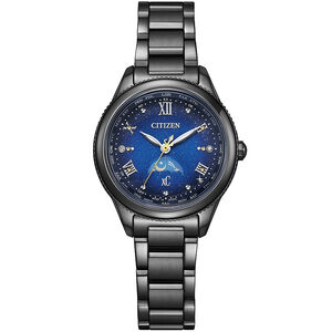 CITIZEN 星辰 XC 夜川月 限量 超級鈦 日月顯示 光動能電波女錶 EE1007-75L