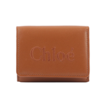 CHLOE' Sense 刺繡標誌小款三折短夾/焦糖色, , large