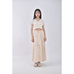 (S) 寬鬆杏色長裙二手衣