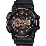 CASIO卡西歐 G-SHOCK 金屬系雙顯手錶-玫瑰金x黑 GA-400GB-1A4, , large