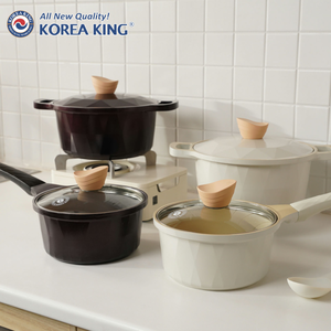 【Korea King】Crystal 水妍晶緻天然陶瓷不沾單柄湯鍋 (附鍋蓋) 18公分