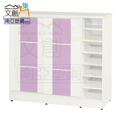【文創集】摩斯 環保3.8尺南亞塑鋼推門鞋櫃(客約商品)