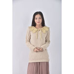 (S) 綁帶黃色長袖上衣二手衣, , large