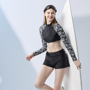 MONINA MIT Girls long-sleeved two-piece swimsuit Limited edition diving essential -M