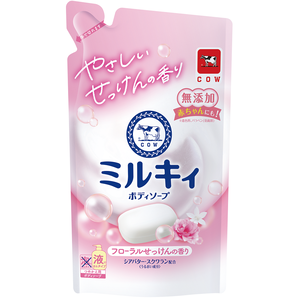 牛乳石鹼精華沐浴乳補充包玫瑰花香400ml