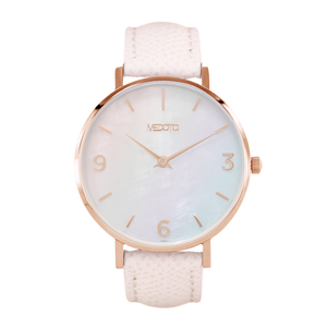 [MEDOTA] CERES Series natural mother-of-pearl ladies watch-Rose Gold / ES-12703 genuine leather strap