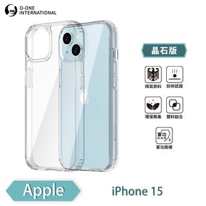 [O-ONE] MIL-STD II CrystalShield Case for APPLE iPhone 15 Dual-Material Design · Enhanced Drop Protection · Shock-Resistant