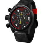 elegantsis Army 叢林戰鬥強悍三眼計時腕錶-黑x紅/48mm ELJF48-OR02LC, , large