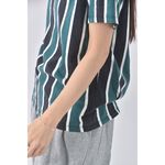 (S) bershka運動棉質條紋綠色短袖上衣二手衣, , large