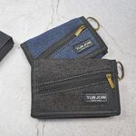 【YUN JOIN】 牛仔紋尼龍三折短夾 錢包 短夾 零錢包 開學 禮物 牛仔布 牛仔, , large