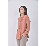 (S) uniqlo質感圓領橘色長袖上衣二手衣, , large