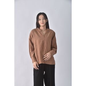 (XL) sweet後鈕扣棕色長袖上衣二手衣