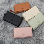 Ribboné 柔霧翻蓋零錢長夾-奶茶色  女夾 人氣女用皮夾 情人節禮物, , large