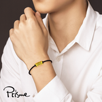 【Prisme Gold】黃金手鍊 送禮男生 999純金墜飾皮手環 多款選 (金重：約0.08錢&plusmn;0.03) - 饕餮圖騰, , large