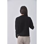 (XL) 質感造型領口黑色長袖上衣二手衣, , large