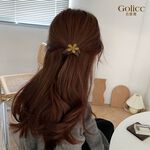 【Gulicc 】古莉可 髮圈 韓版金屬長方花朵髮圈, , large