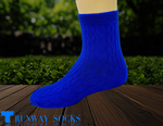 【伸展台】《RUNWAY SOCKS》日系 流行短襪 雙針筒1/2短襪 心型緹花 休閒運動 藍色 女款 1雙入, , large