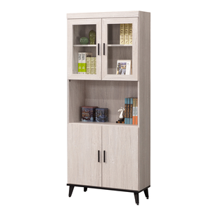 【唯熙傢俱】凱熙橡木白2.7尺書櫃