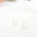 【Angel & Me】極簡 交叉 (大) 一對 s925 純銀 耳環 耳夾 耳骨夾 情人節 禮物, , large
