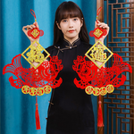 雙魚納福對聯新年吊飾3對-吉祥如意年年有餘#213(新春過年掛飾/流蘇開運掛件/窗花吊飾毛氈立體掛飾/開運招財/入厝室內裝飾), , large
