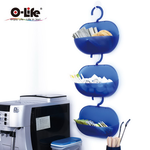 【O-Life】旋轉掛勾瀝水收納盒 3入組-灰色款, , large