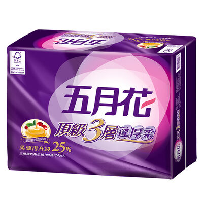 五月花蓬厚柔三層抽取衛生紙FSC