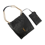 YSL Jamie 4.3 菱格紋小羊皮附小袋肩背包/黑色, , large