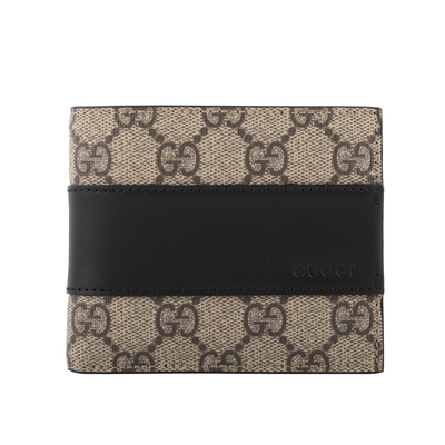 GUCCI GG Supreme 8卡對開短夾/咖啡