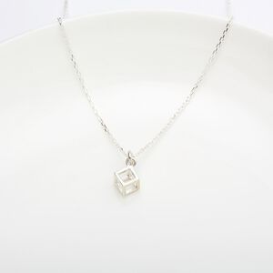【Angel & Me】Cube s925 sterling silver necklace Valentine Day gift