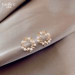 【Gulicc 】古莉可 耳環 簍空花朵珍珠耳環, , large