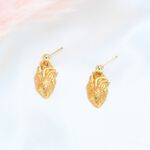 【Angel & Me】真心 愛心 心臟 s925 純銀 厚鍍 24k純金 一對 耳環 耳夾 禮物, , large
