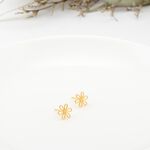 【Angel & Me】小雛菊 花朵 s925 純銀厚鍍24k純金 一對 耳環, , large