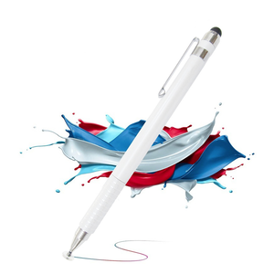 [DP42 Fashion White]Clip Dual-Head Fine Capacitive Stylus Pen