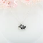 【Angel & Me】3D Lucky Pufferfish s925 sterling silver necklace Birthday gift, , large